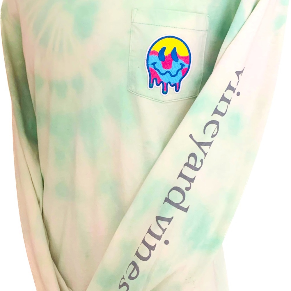 Reverse dyed and upcycled Vineyard Vines long sleeve t-shirt, Men’s M.